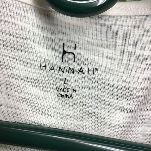 HANNAH  woman's lacy embellishment around the neck and the hem,  sz L white - Picture 4 of 5